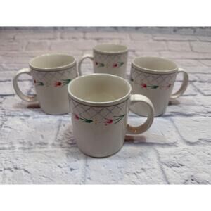 FOUR Savior Vivre Flower Garden Mugs JAPAN 10oz JF018 Microwave Dishwasher safe